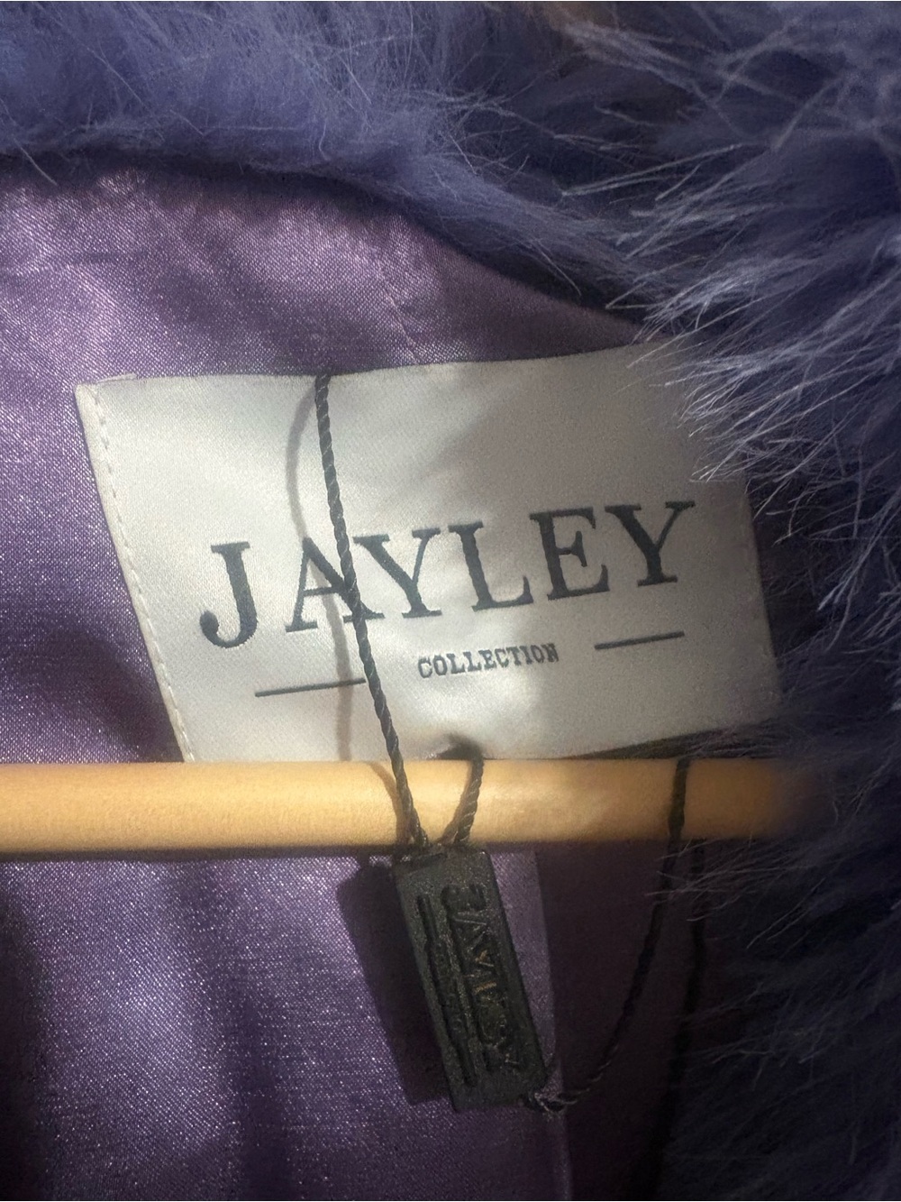 Jayley Collection Lavender Faux Fur Coat - Picture 2 of 5